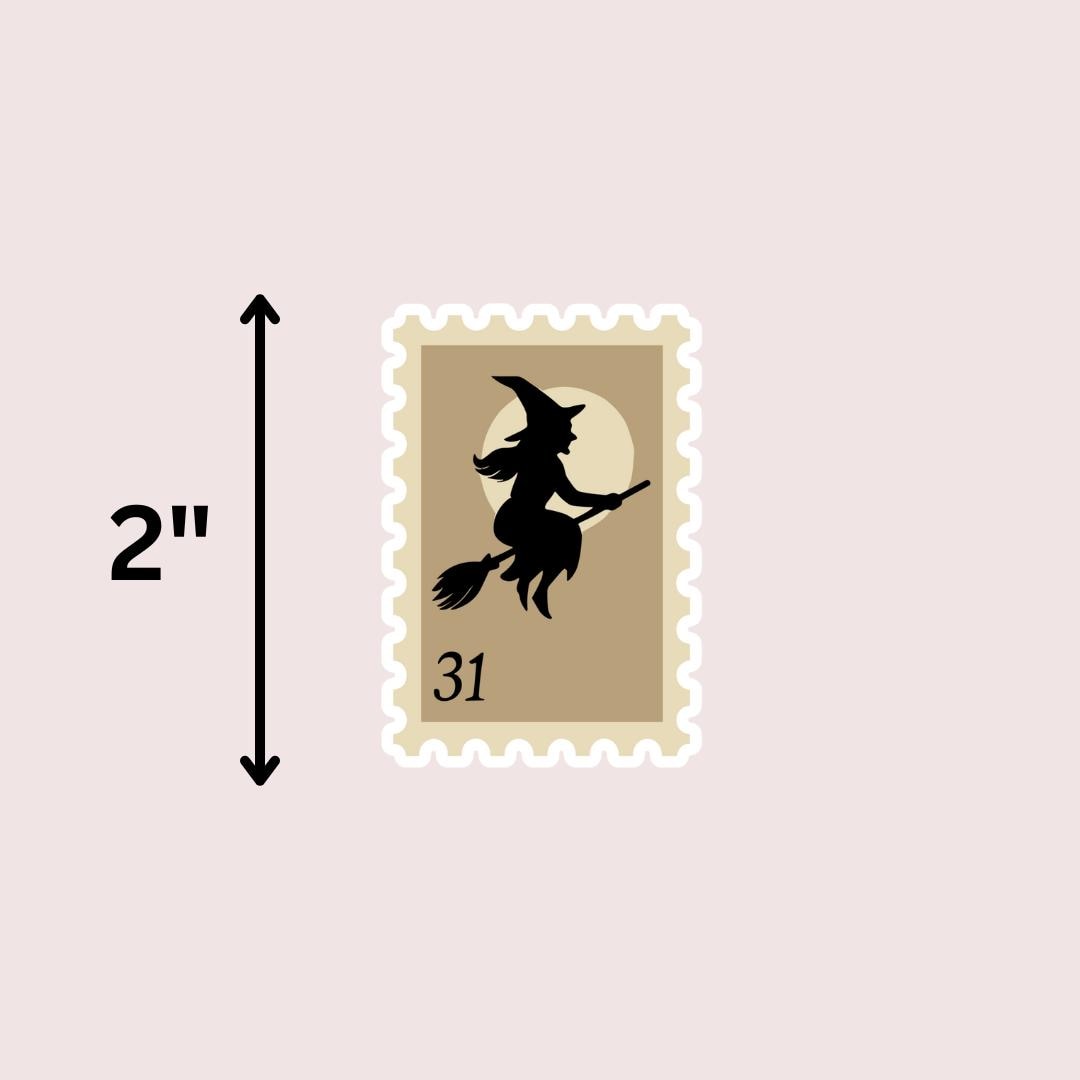 Halloween Witch Postage Stamp Sticker: Weatherproof Kindle Decal sticker by Magic & Meaning