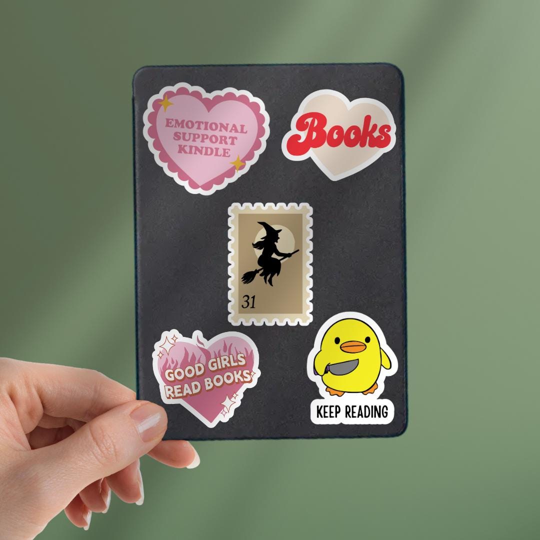 Halloween Witch Postage Stamp Sticker: Weatherproof Kindle Decal sticker by Magic & Meaning