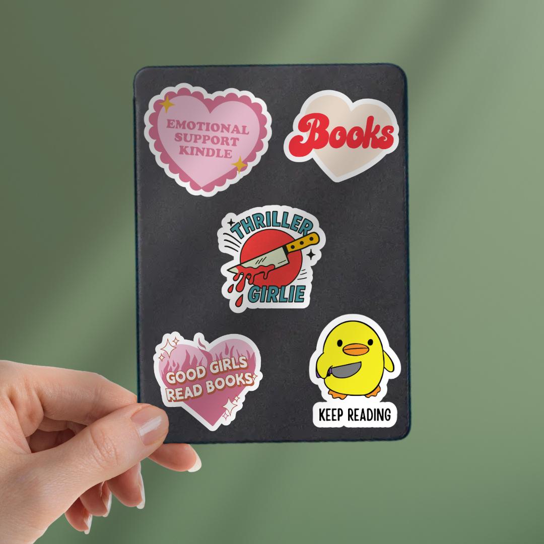 Thriller Girlie Horror Book Kindle Sticker: Halloween Sticker sticker by Magic & Meaning