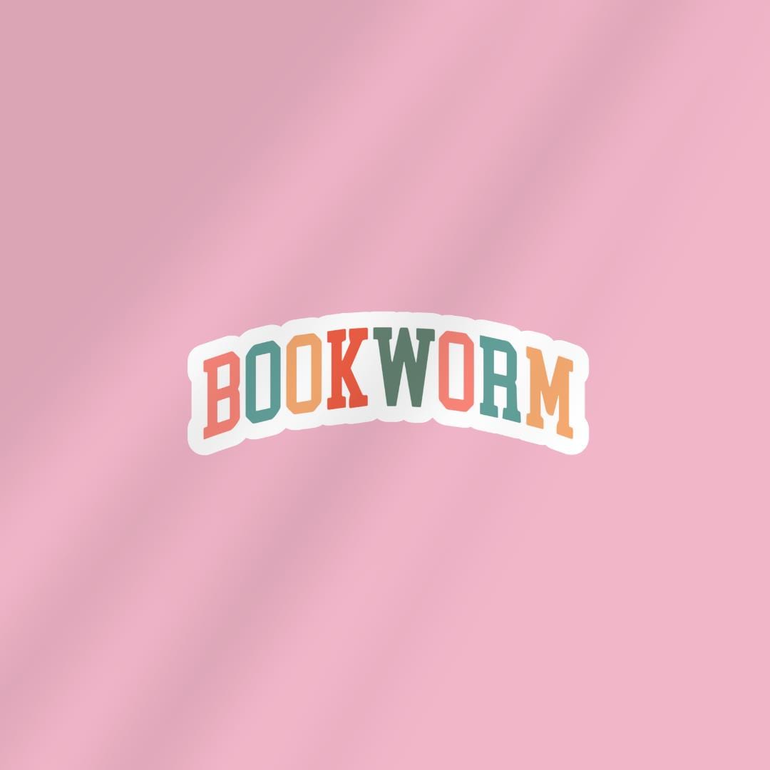 Bookworm Rainbow Kindle Sticker: Funny Book Lover Laptop Decal sticker by Magic & Meaning