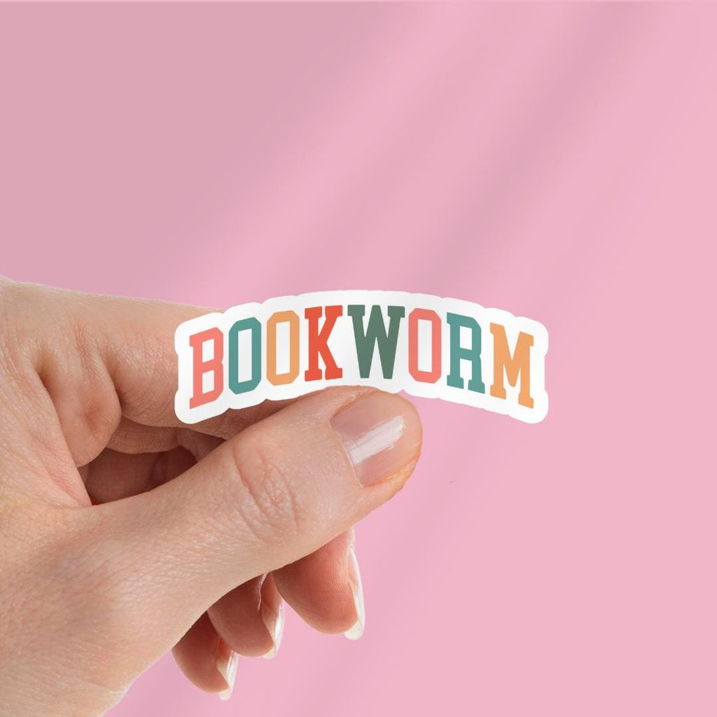 Bookworm Rainbow Kindle Sticker: Funny Book Lover Laptop Decal sticker by Magic & Meaning