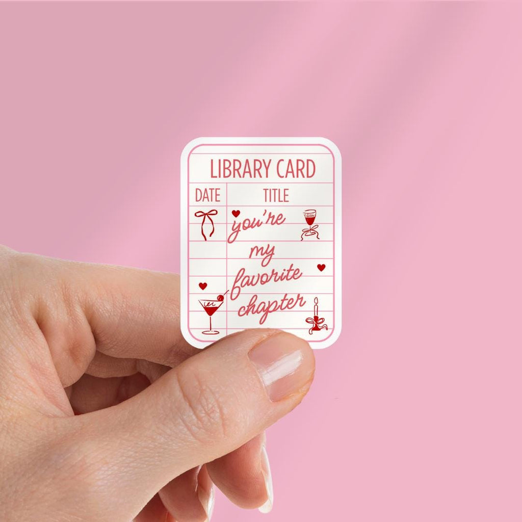 you're my favorite chapter Kindle Sticker: Library Card Book Sticker Gift For Reader sticker by Magic & Meaning