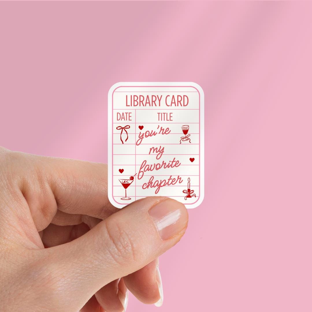 you're my favorite chapter Kindle Sticker: Library Card Book Sticker Gift For Reader sticker by Magic & Meaning