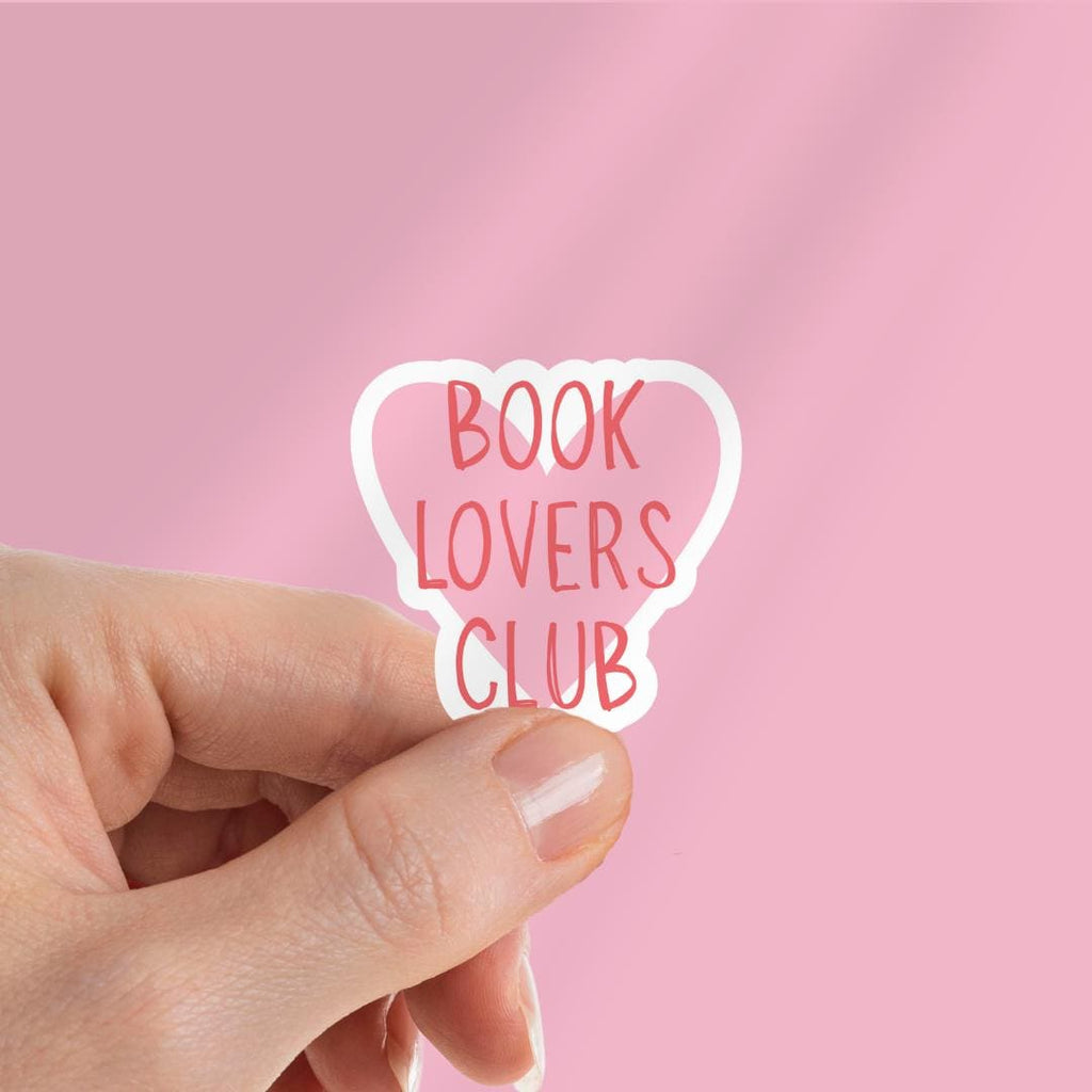 Book Lovers Club Kindle Sticker: Pink Heart - Girly Laptop Decal sticker by Magic & Meaning