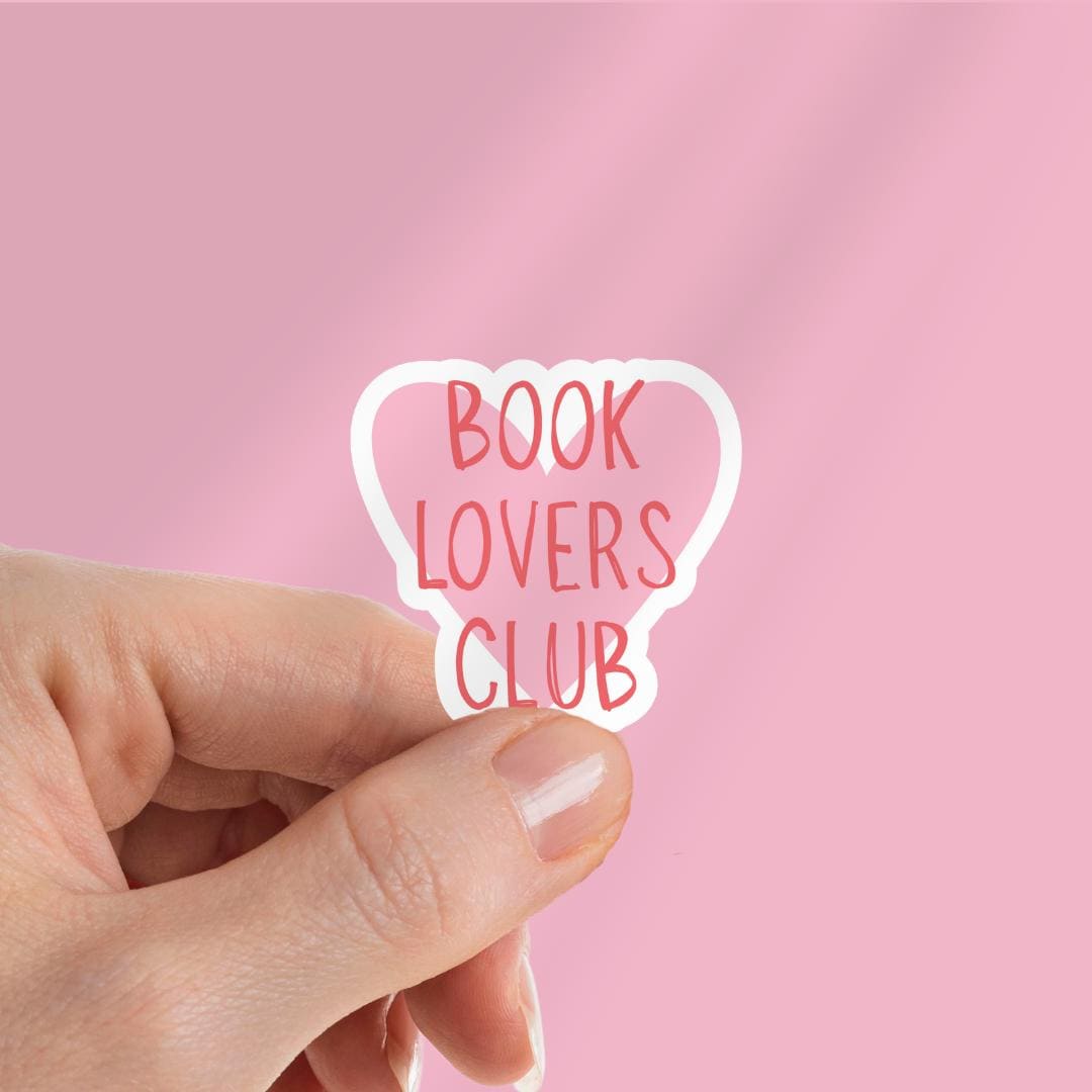 Book Lovers Club Kindle Sticker: Pink Heart - Girly Laptop Decal sticker by Magic & Meaning