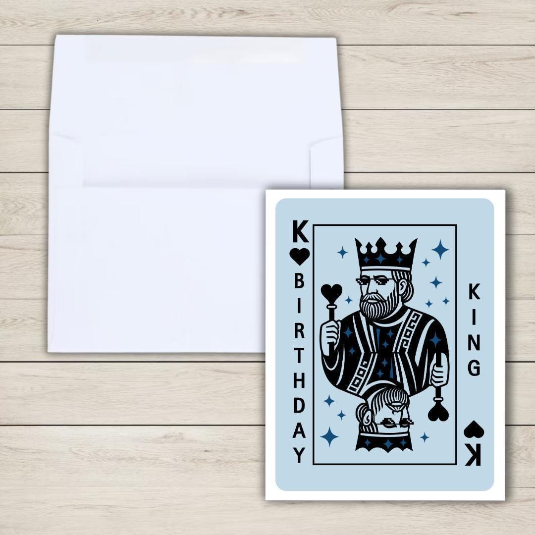 Birthday King Playing Card: Funny Card for Him - rude and funny Father’s Day card by Northern Wind Creative
