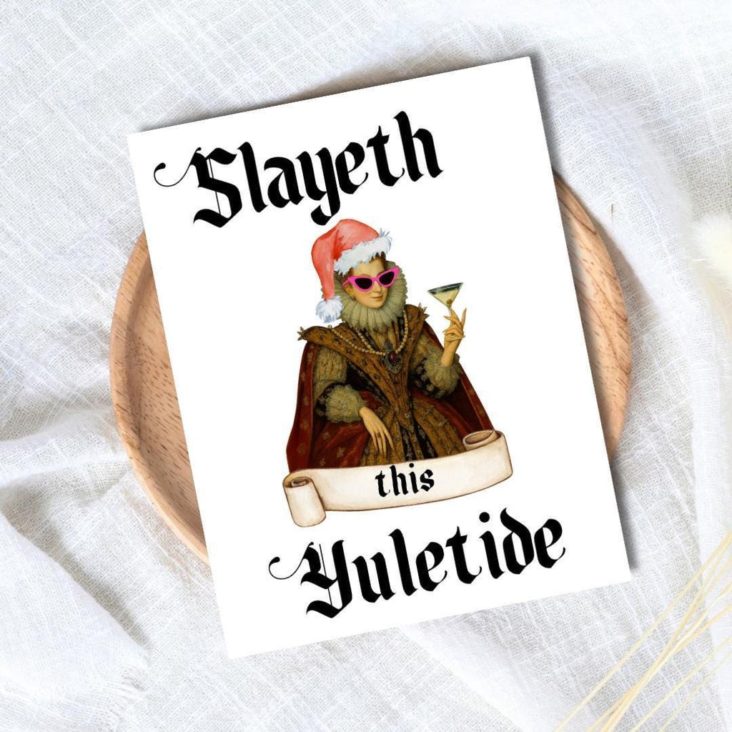 Slayeth This Yuletide Medieval Christmas Card - rude and funny Christmas card by Northern Wind Creative