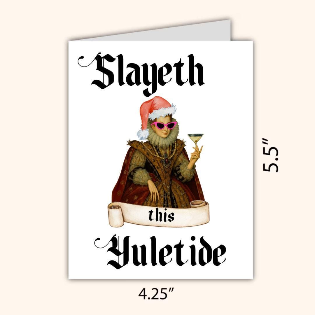 Slayeth This Yuletide Medieval Christmas Card - rude and funny Christmas card by Northern Wind Creative