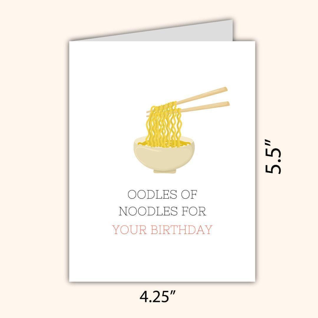Noodles Birthday Card - rude and funny Father’s Day card by Northern Wind Creative