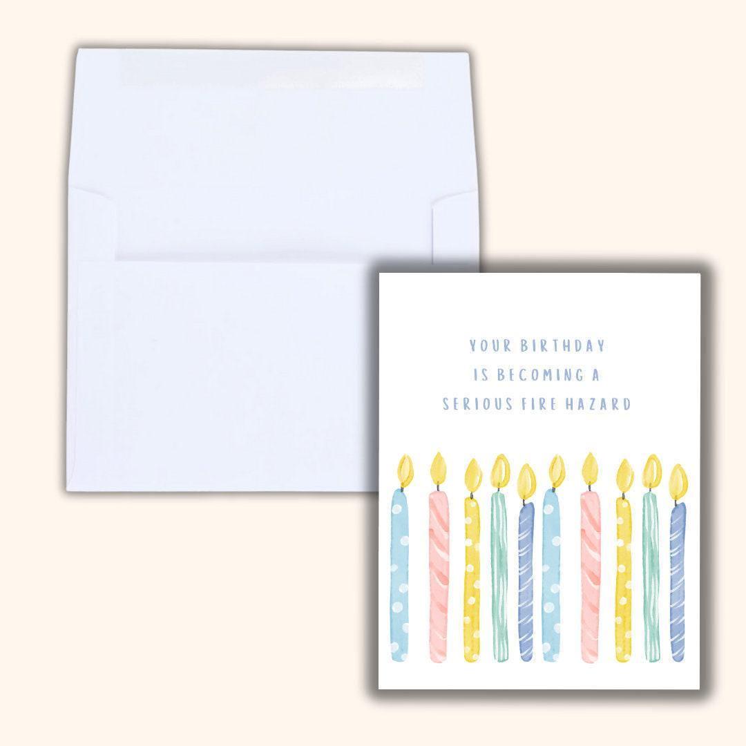 Fire Hazard Humor for Friends Birthday Card - rude and funny birthday card by Northern Wind Creative
