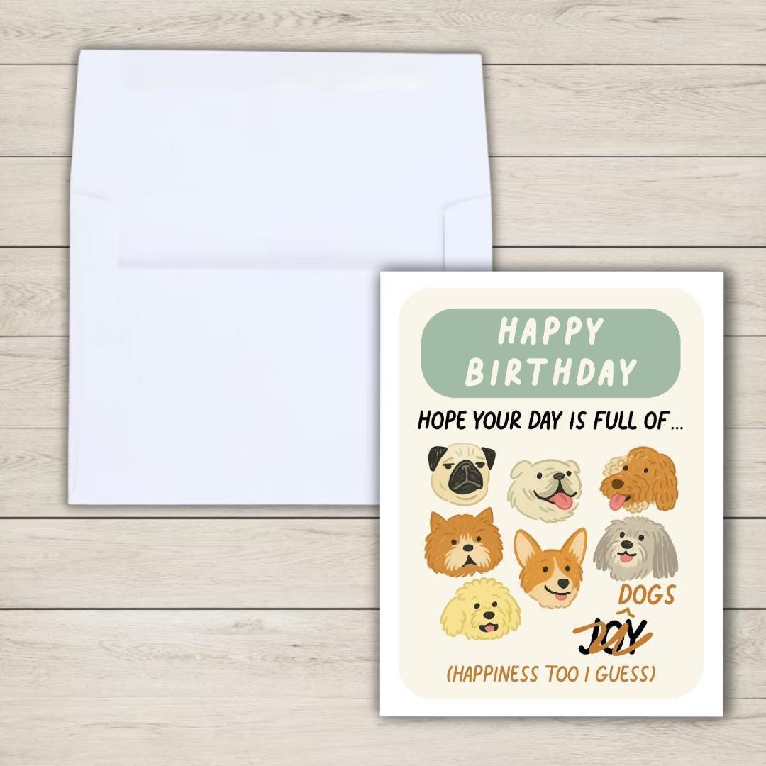 Funny Dog Birthday Card: Hope Your Day Is Full of Dogs - rude and funny Father’s Day card by Northern Wind Creative
