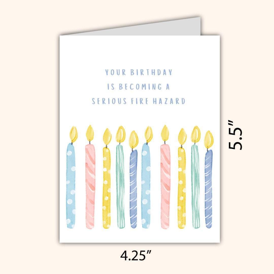 Fire Hazard Humor for Friends Birthday Card - rude and funny birthday card by Northern Wind Creative