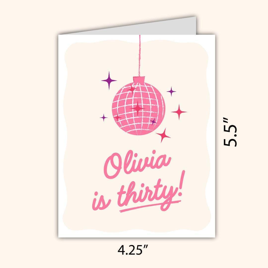 Personalized Disco Birthday Card: Retro 30th Birthday - rude and funny birthday card by Northern Wind Creative