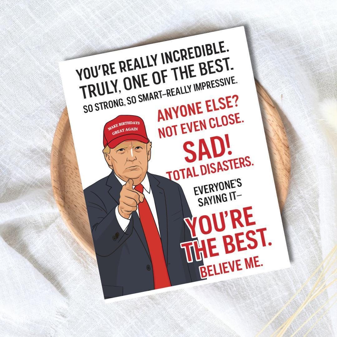 Funny Trump Birthday Card - rude and funny Father’s Day card by Northern Wind Creative