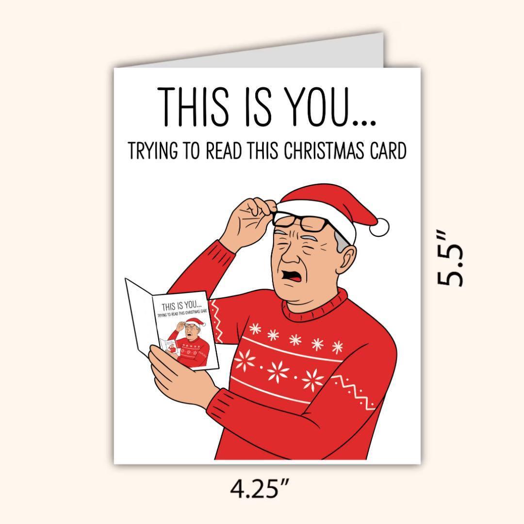 Funny Christmas Card for Dad or Older Husband: Stocking Stuffer - rude and funny Christmas card by Northern Wind Creative
