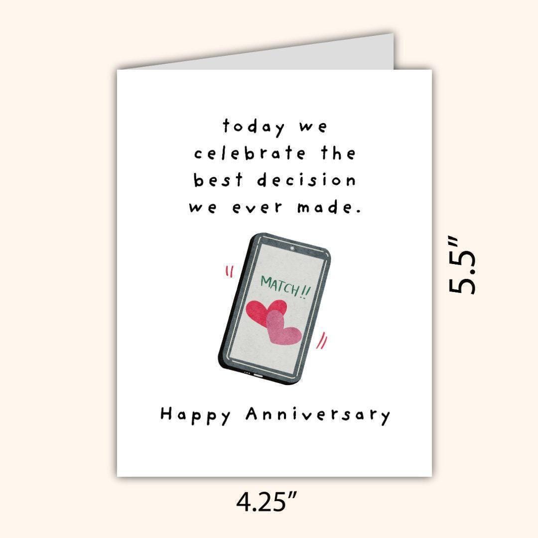 Funny Online Dating Anniversary Card - rude and funny anniversary card by Northern Wind Creative