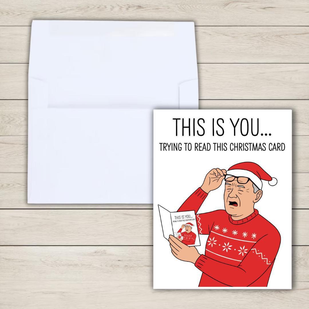 Funny Christmas Card for Dad or Older Husband: Stocking Stuffer - rude and funny Christmas card by Northern Wind Creative