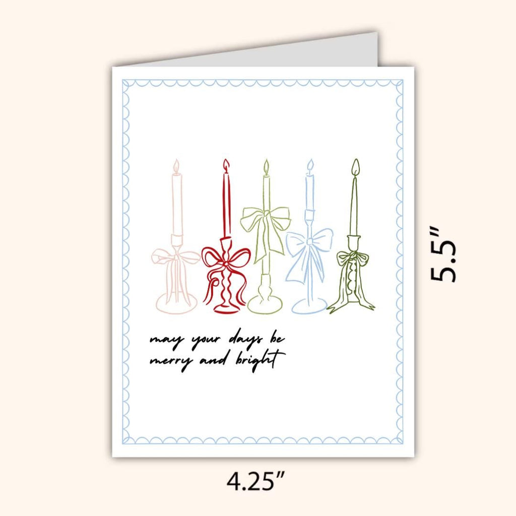 Christmas Candles Christmas Card: 'May Your Days Be Merry & Bright' - rude and funny Christmas card by Northern Wind Creative