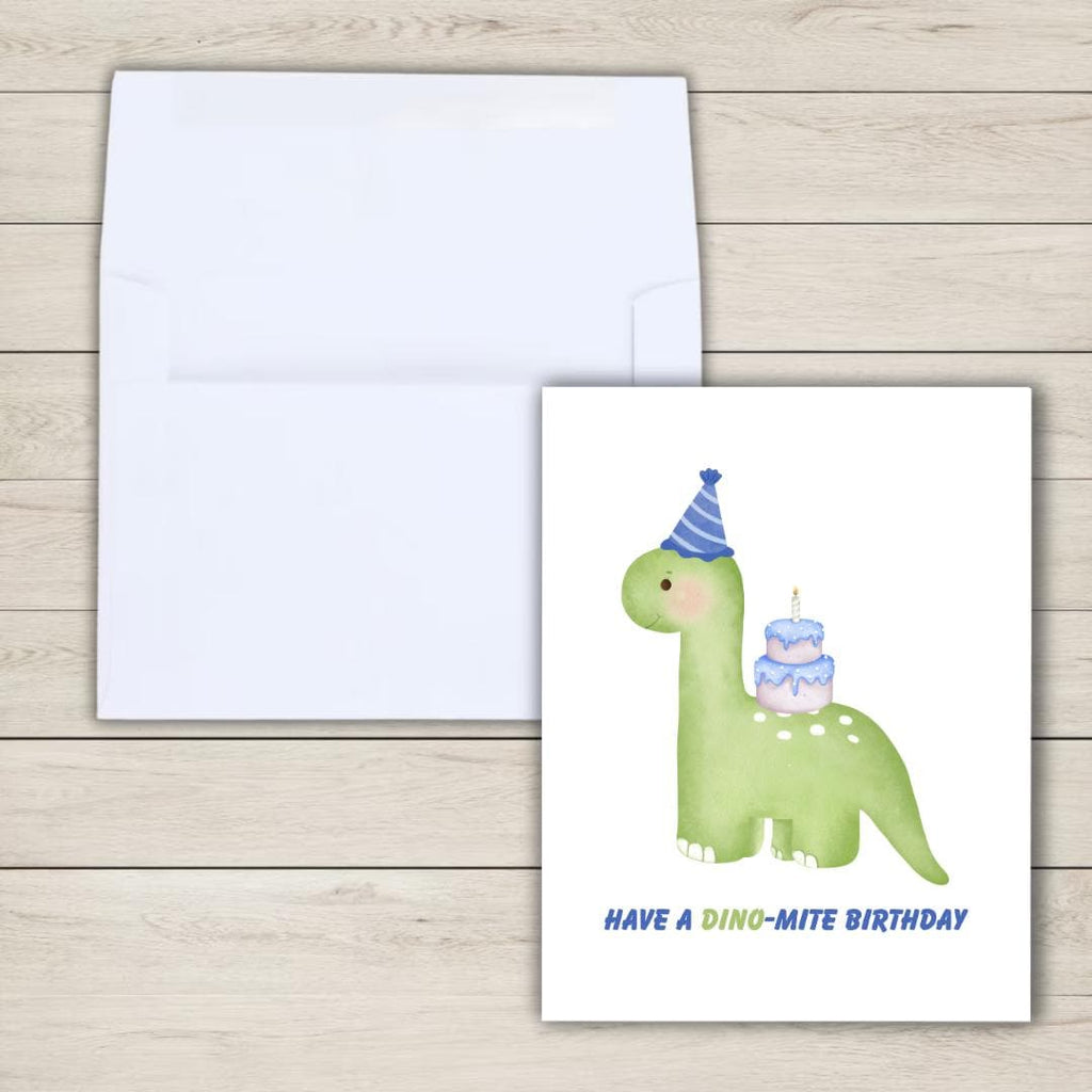 Dino-mite Dinosaur Birthday Card for Boy, Grandson - rude and funny birthday card by Northern Wind Creative