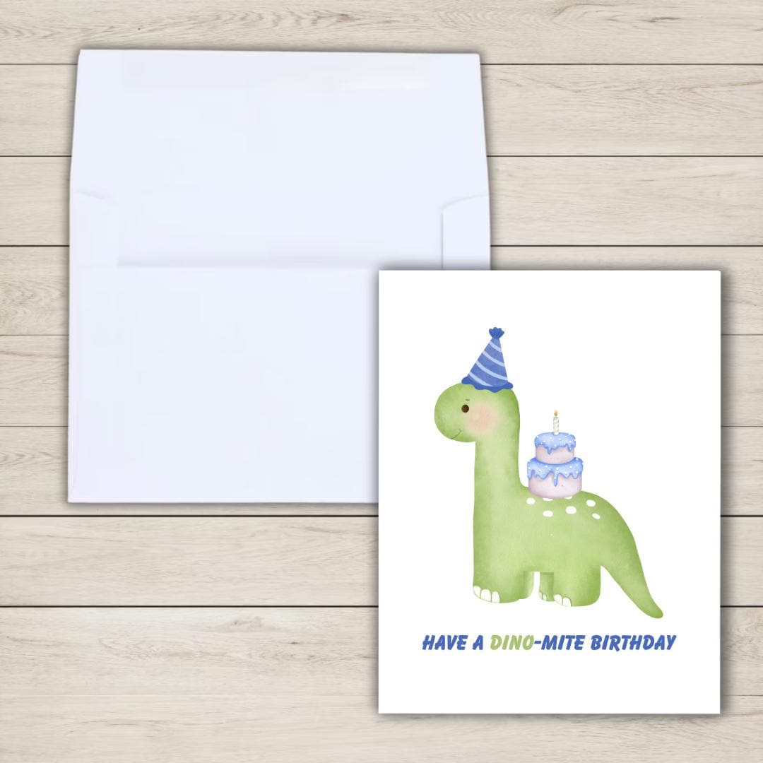 Dino-mite Dinosaur Birthday Card for Boy, Grandson - rude and funny birthday card by Northern Wind Creative
