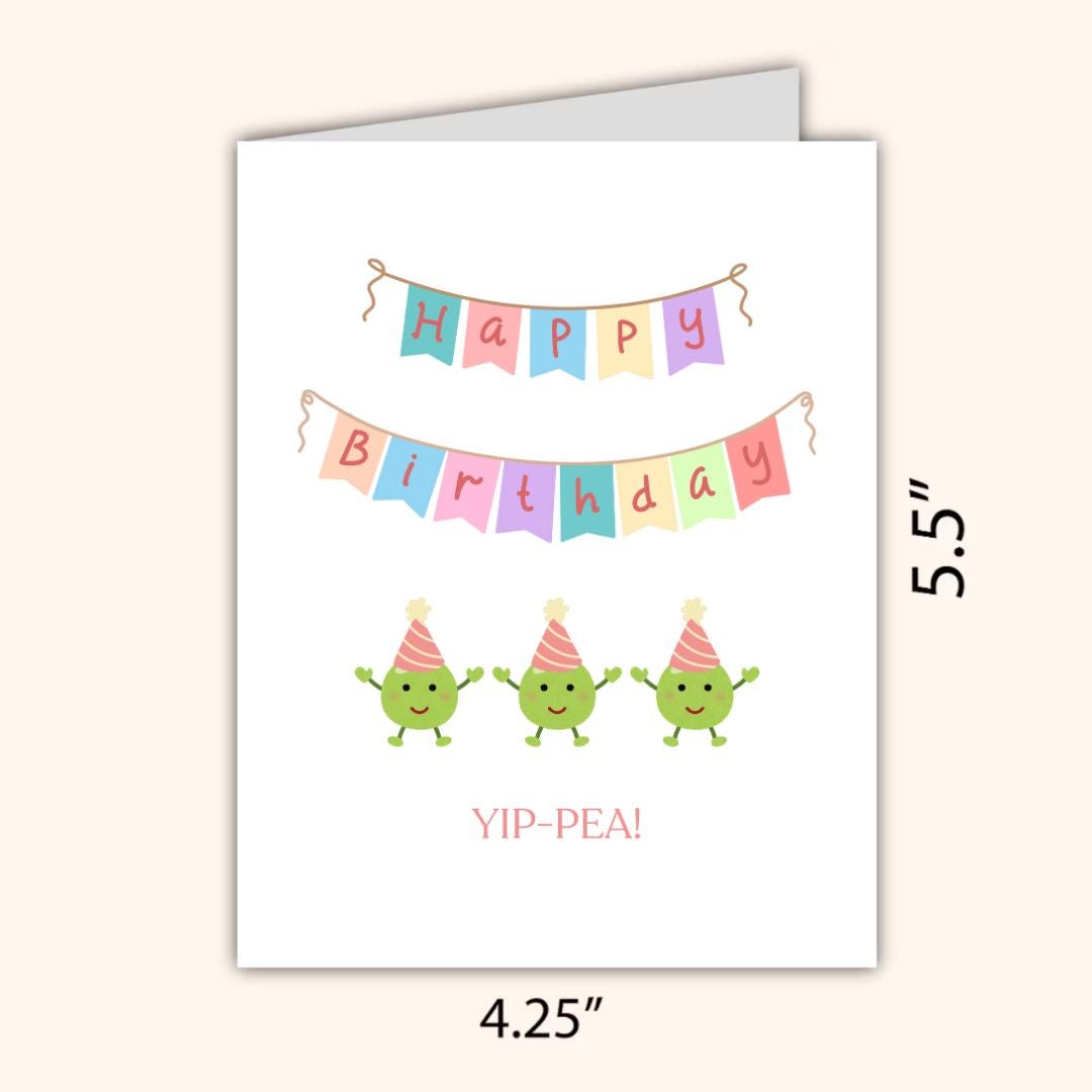 Yip-Pea Birthday Card - rude and funny birthday card by Northern Wind Creative