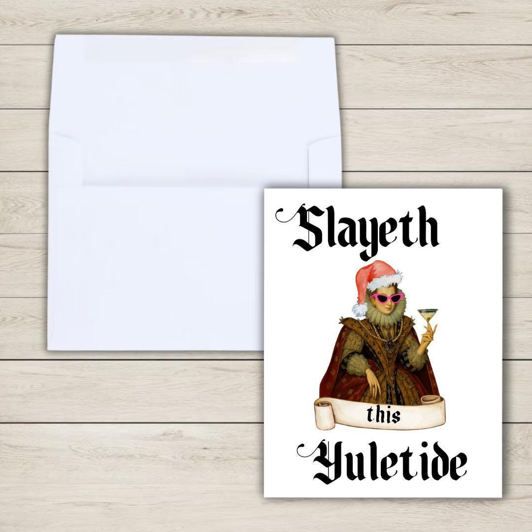 Slayeth This Yuletide Medieval Christmas Card - rude and funny Christmas card by Northern Wind Creative