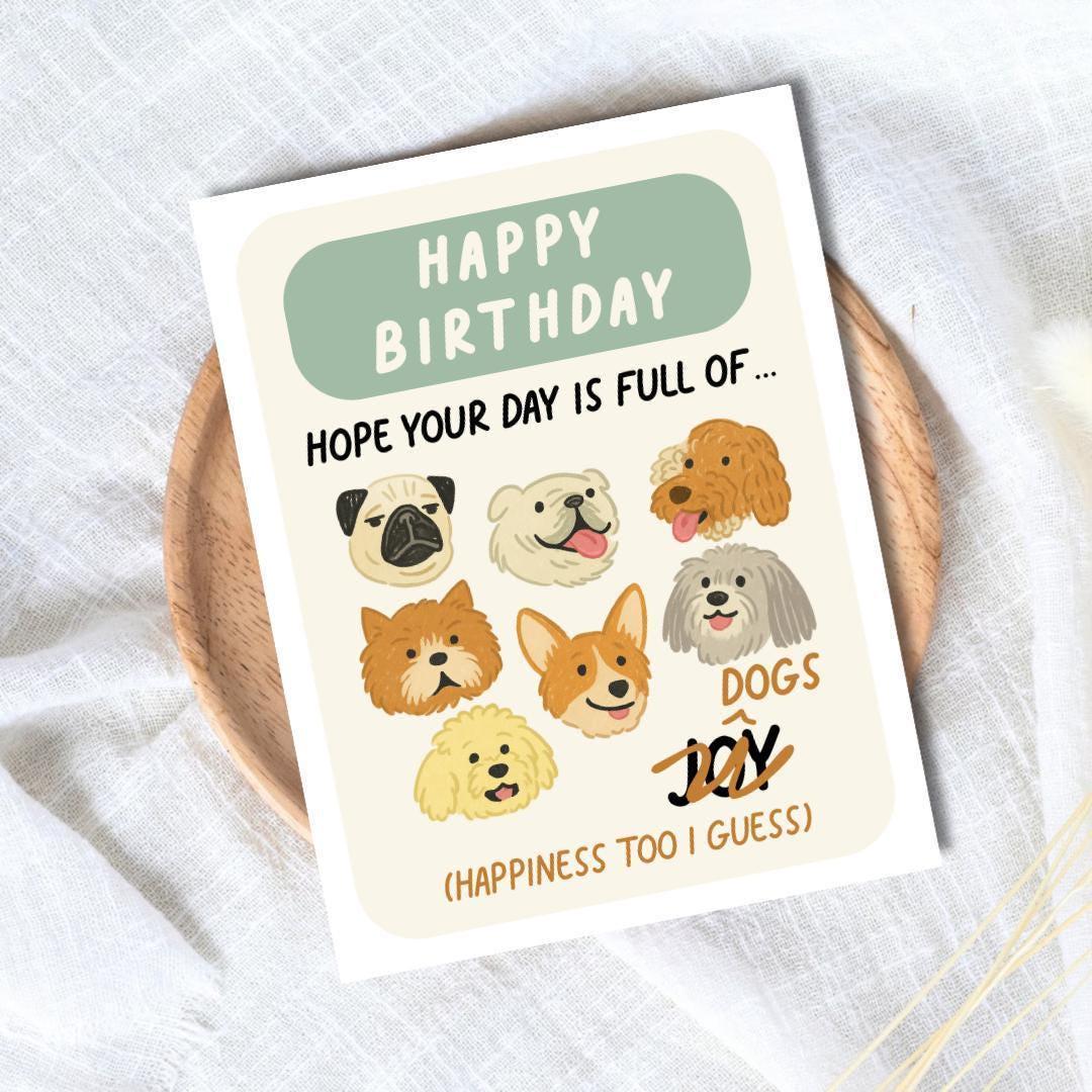 Funny Dog Birthday Card: Hope Your Day Is Full of Dogs - rude and funny Father’s Day card by Northern Wind Creative