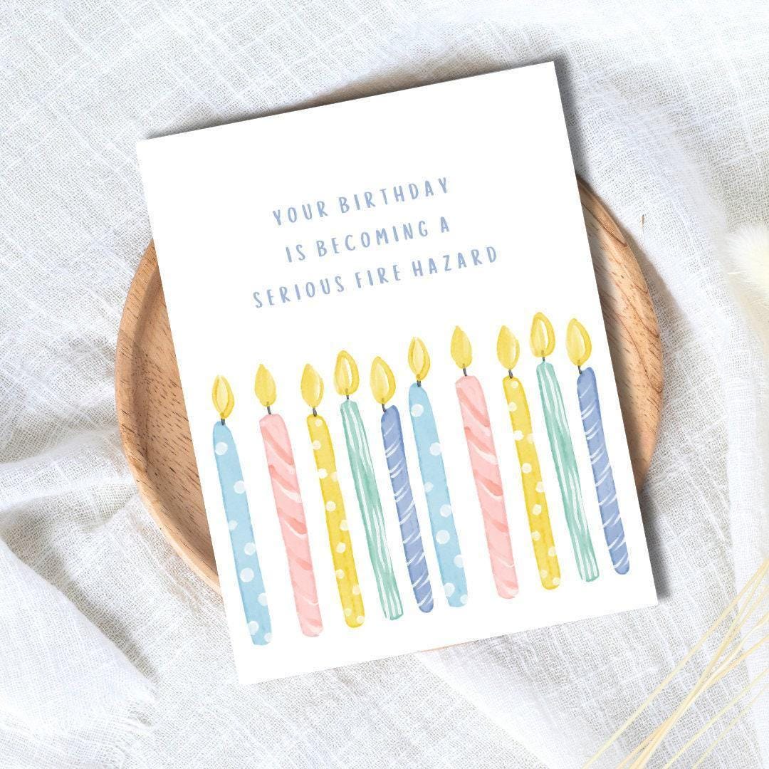 Fire Hazard Humor for Friends Birthday Card - rude and funny birthday card by Northern Wind Creative