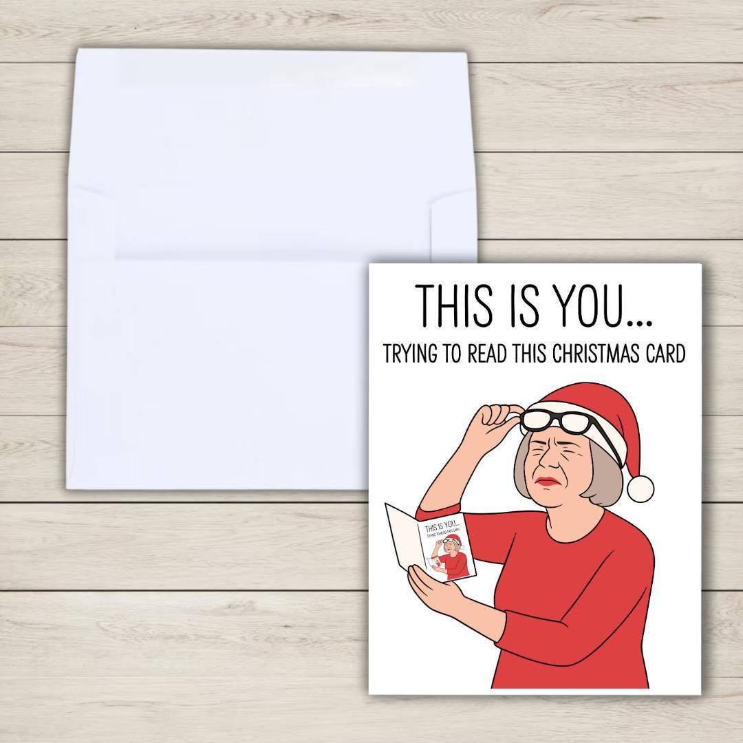 Funny Christmas Card for Mom or Older Wife: Stocking Stuffer - rude and funny Christmas card by Northern Wind Creative