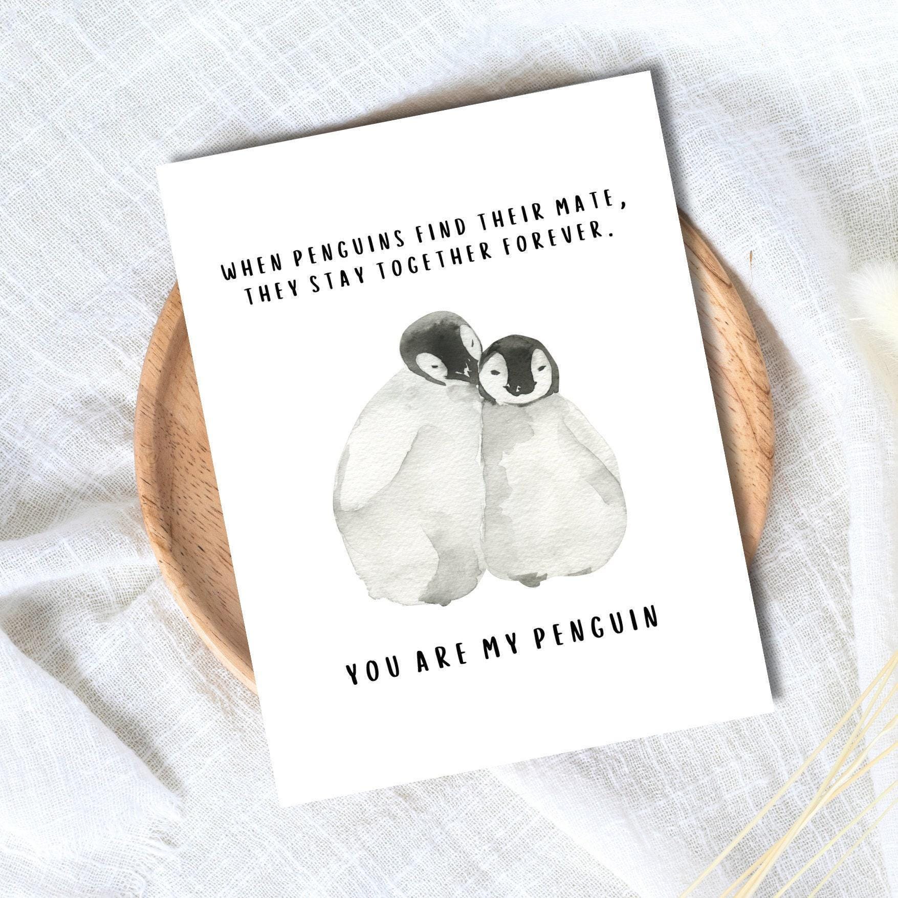 Penguin Anniversary Card - rude and funny anniversary card by Northern Wind Creative