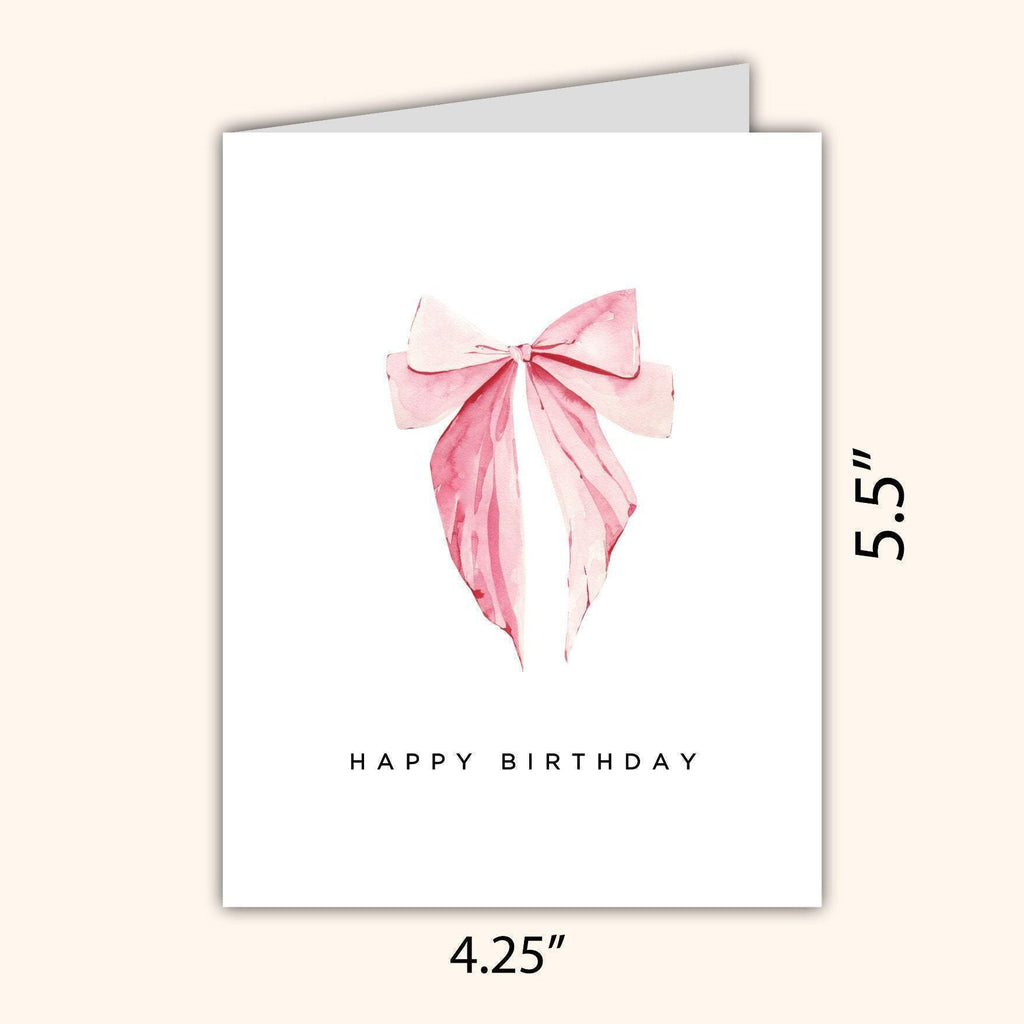 Pink Watercolor Bow Birthday Card - rude and funny birthday card by Northern Wind Creative