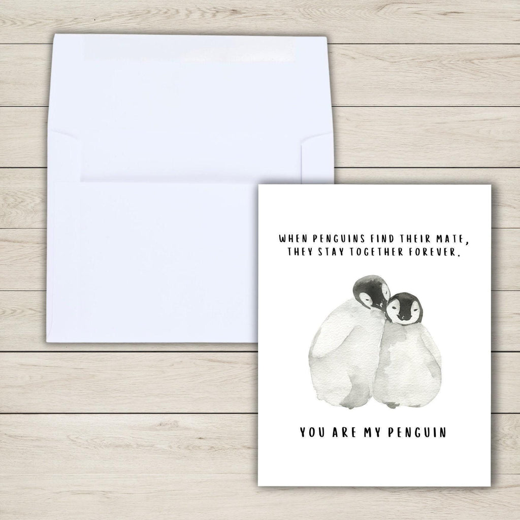 Penguin Anniversary Card - rude and funny anniversary card by Northern Wind Creative