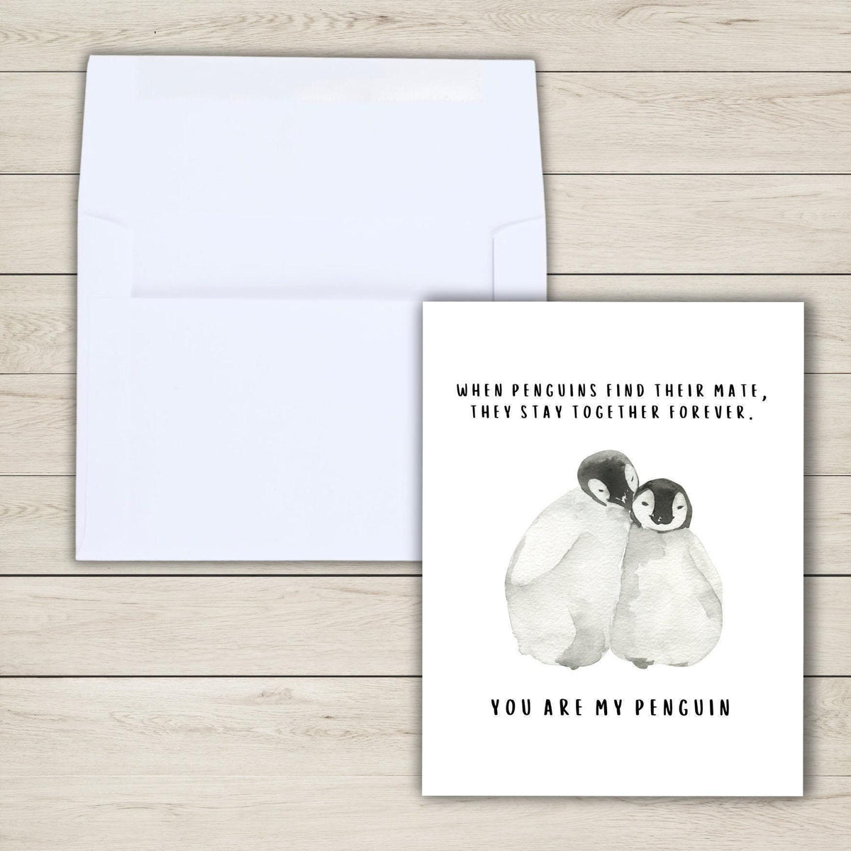 Penguin Anniversary Card - rude and funny anniversary card by Northern Wind Creative