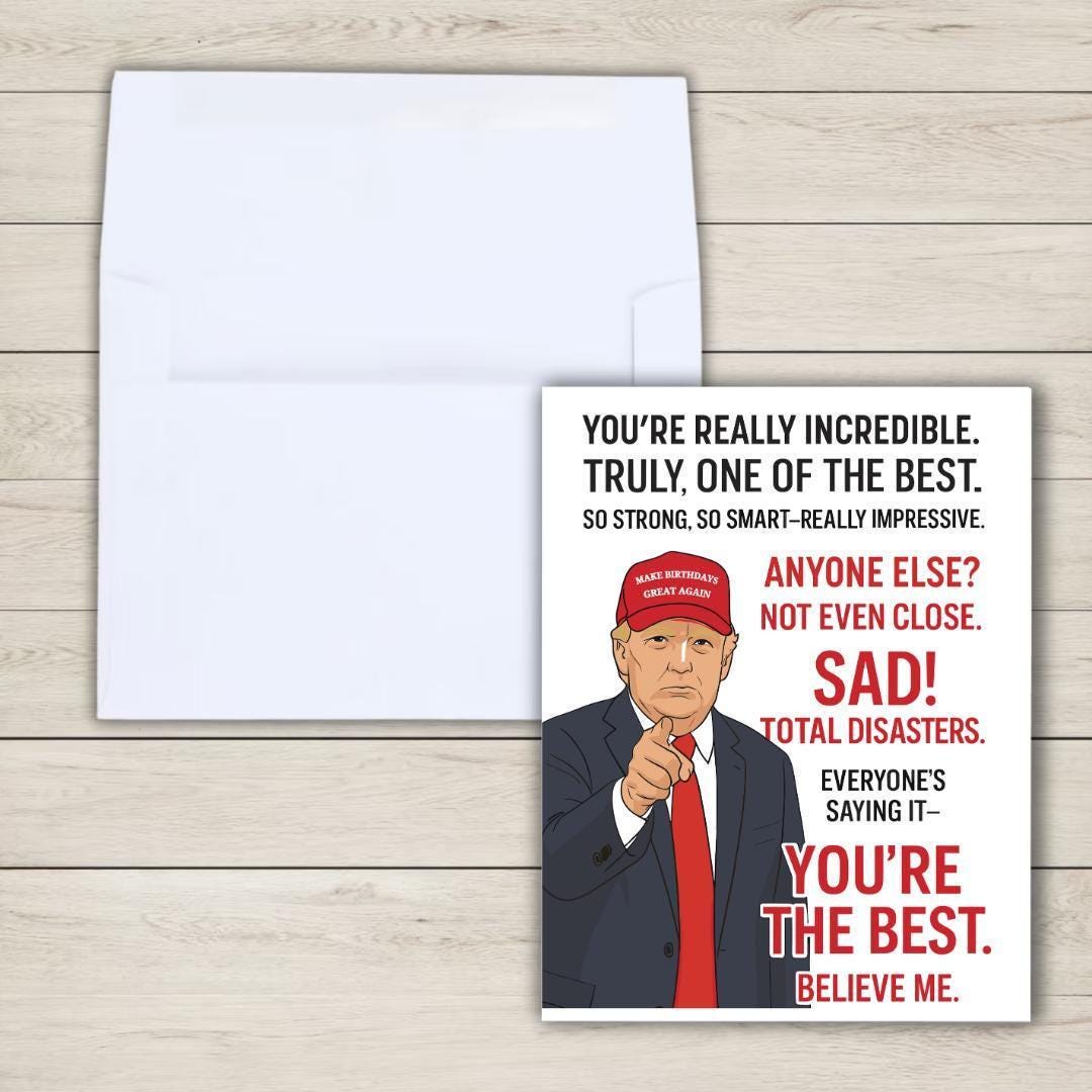 Funny Trump Birthday Card - rude and funny Father’s Day card by Northern Wind Creative