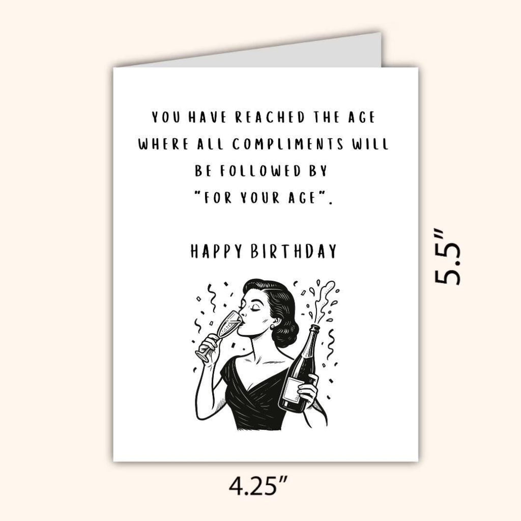 Funny Birthday Card: All Compliments "For Your Age" 50th 60th 70th Birthday - rude and funny Father’s Day card by Northern Wind Creative