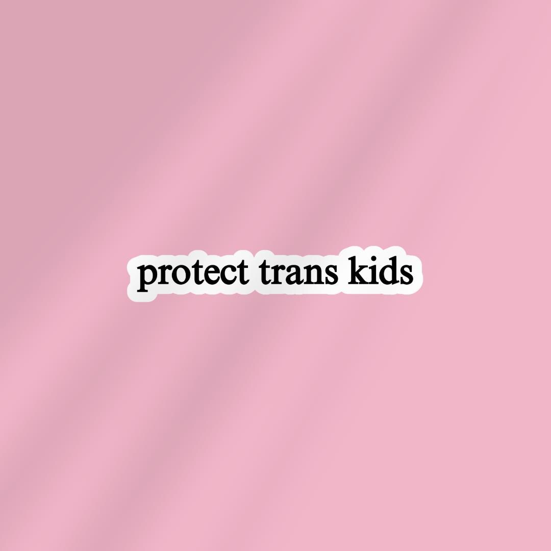 Protect Trans Kids Sticker: Feminist Trans Rights Vinyl Decal sticker by Magic & Meaning