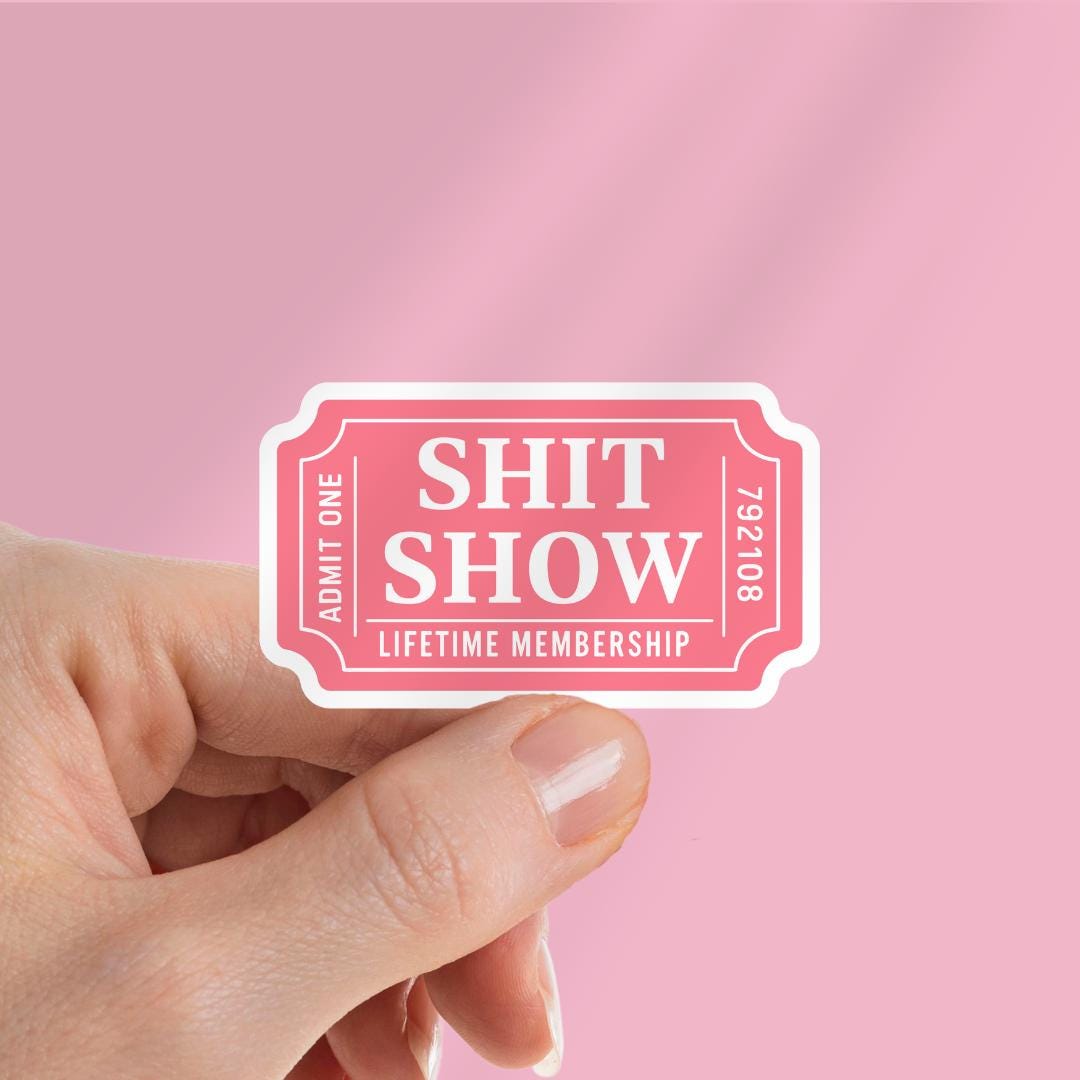 Bookish Shit Show Ticket Vinyl Sticker | For Water bottle, Laptop, Car, Kindle sticker by Magic & Meaning