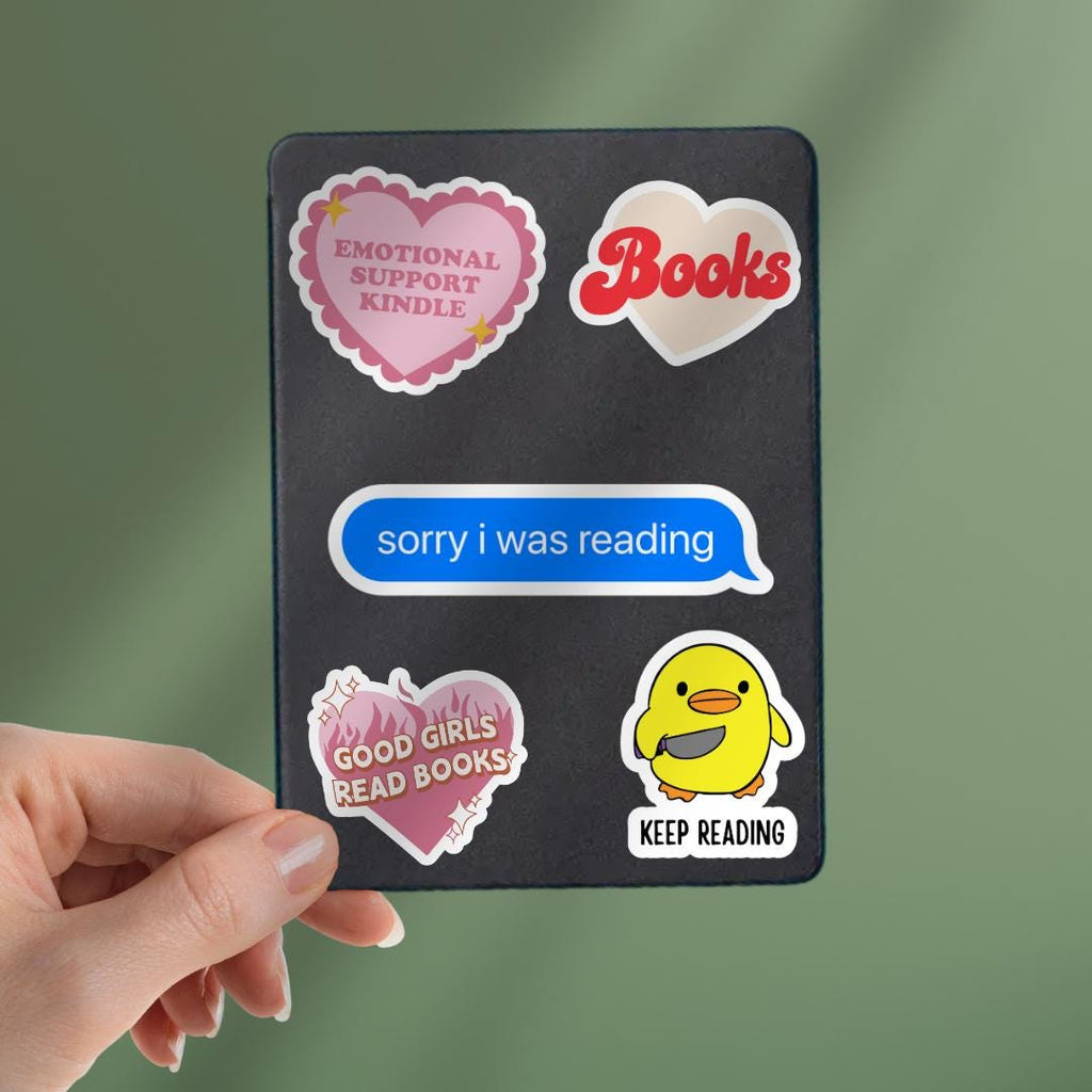 Funny Book Lover Sticker: Sorry I Was Reading, E-reader Decal sticker by Magic & Meaning