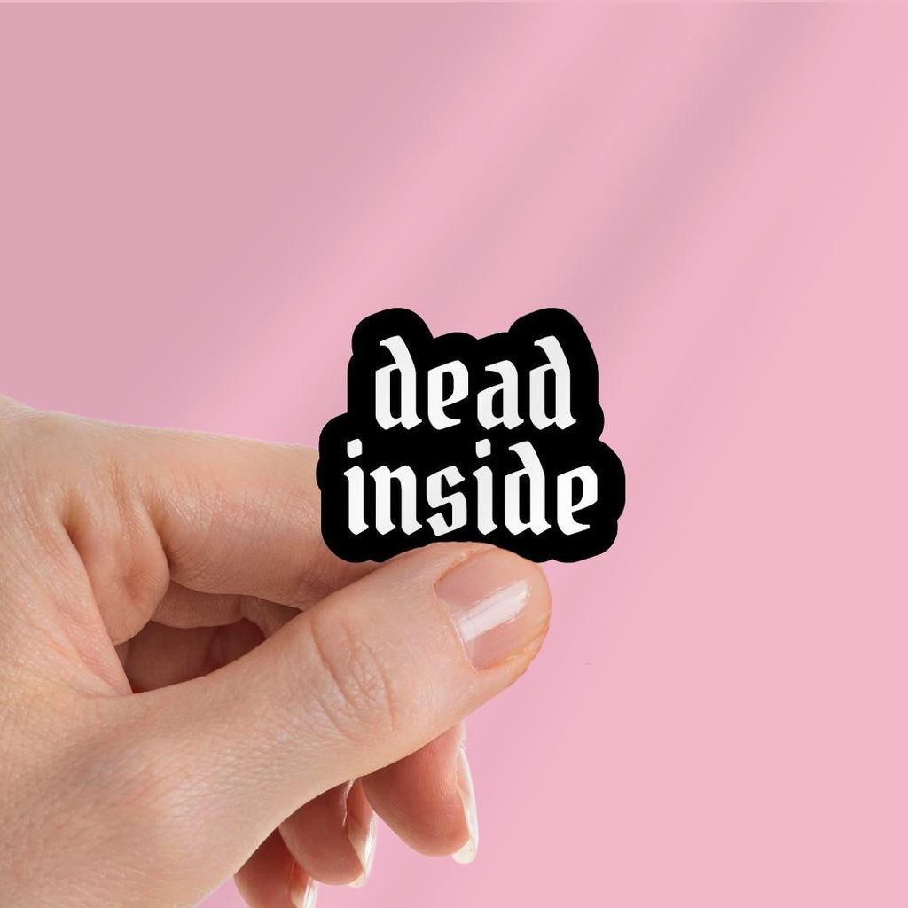 Dead Inside Kindle Sticker: Bookish Romantasy Laptop Decal sticker by Magic & Meaning