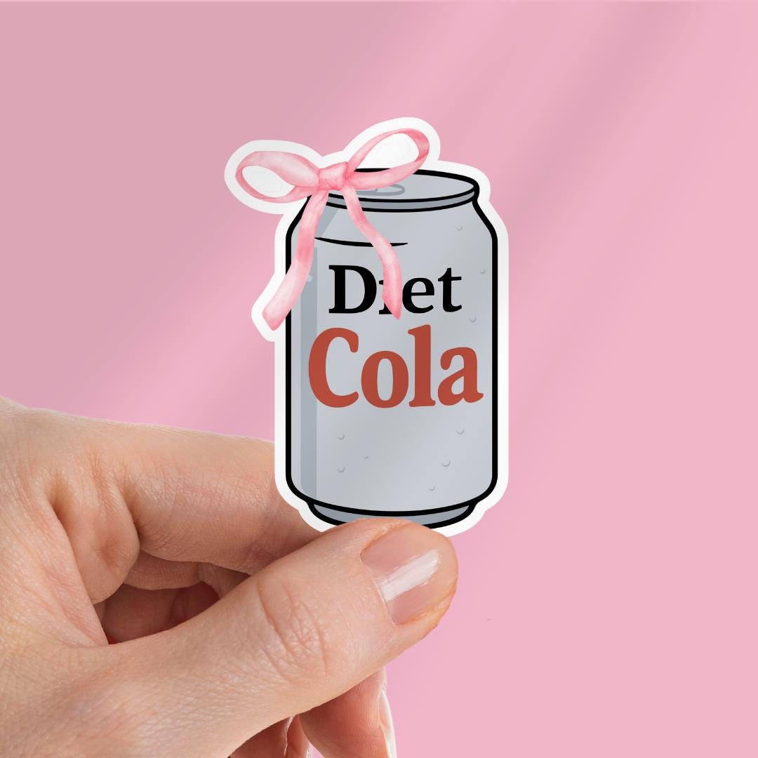 Diet Cola Pink Bow Kindle Sticker: Book Lover Vinyl Decal sticker by Magic & Meaning
