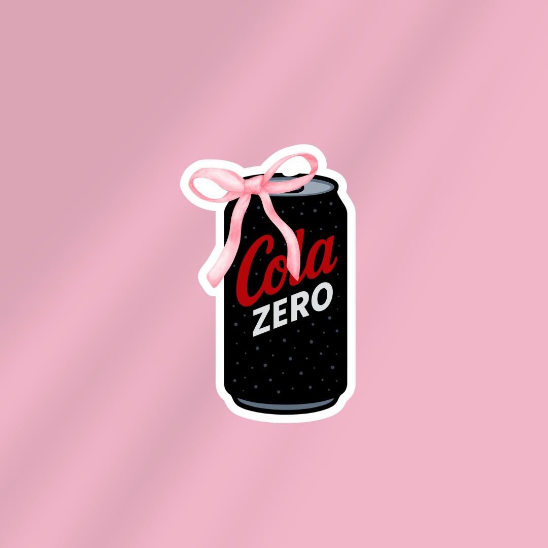 Cola Zero Pink Bow Kindle Sticker: Book Lover Water Bottle Sticker sticker by Magic & Meaning