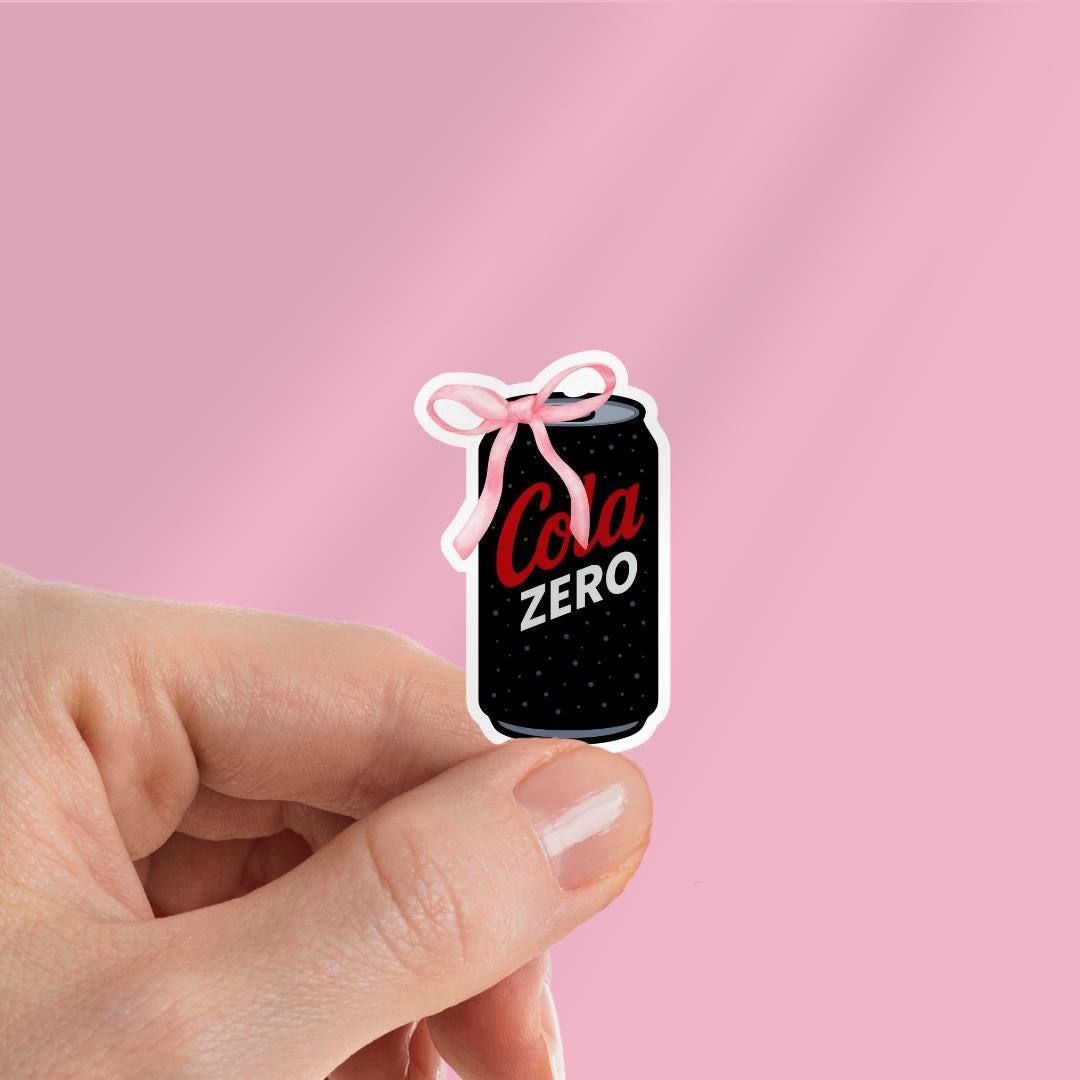 Cola Zero Pink Bow Kindle Sticker: Book Lover Water Bottle Sticker sticker by Magic & Meaning