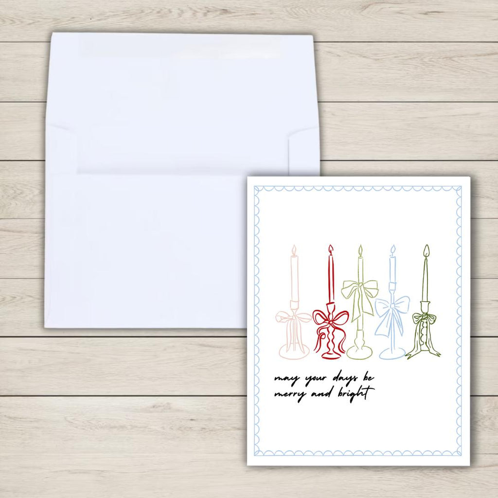 Christmas Candles Christmas Card: 'May Your Days Be Merry & Bright' - rude and funny Christmas card by Northern Wind Creative