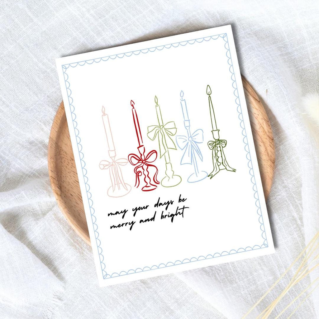Christmas Candles Christmas Card: 'May Your Days Be Merry & Bright' - rude and funny Christmas card by Northern Wind Creative