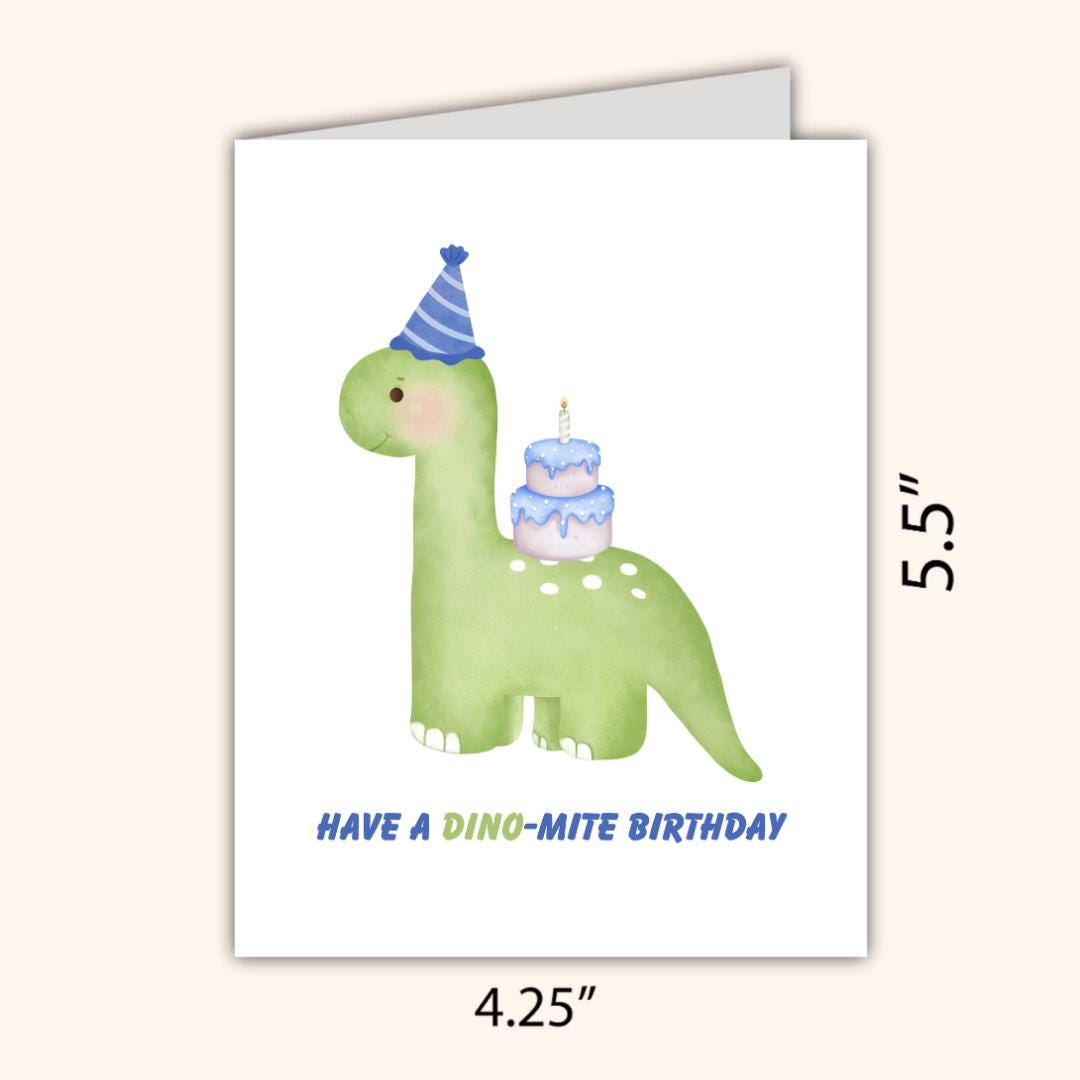 Dino-mite Dinosaur Birthday Card for Boy, Grandson - rude and funny birthday card by Northern Wind Creative