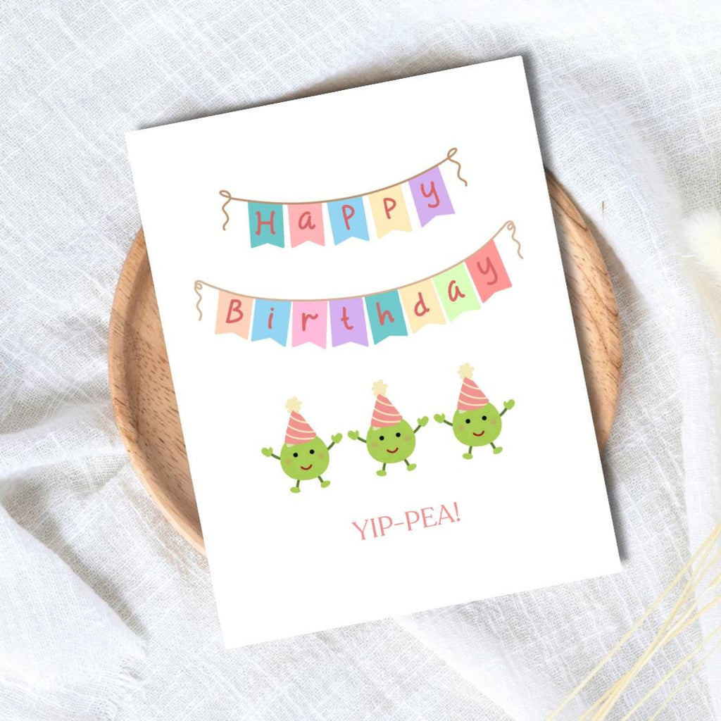 Yip-Pea Birthday Card - rude and funny birthday card by Northern Wind Creative