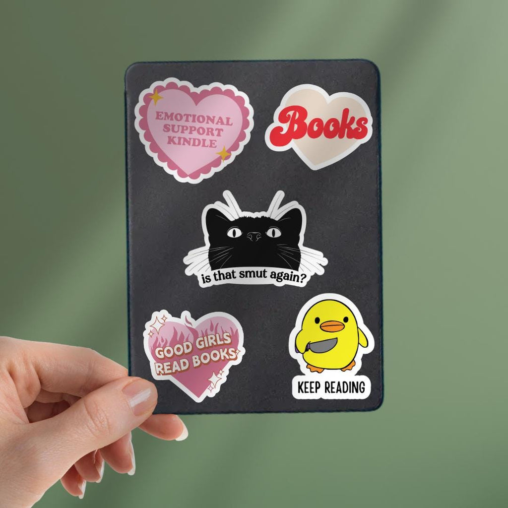 Is That Smut Again Cat Bookish Vinyl Sticker: Dark Romance, Gothic, smut lover sticker by Magic & Meaning