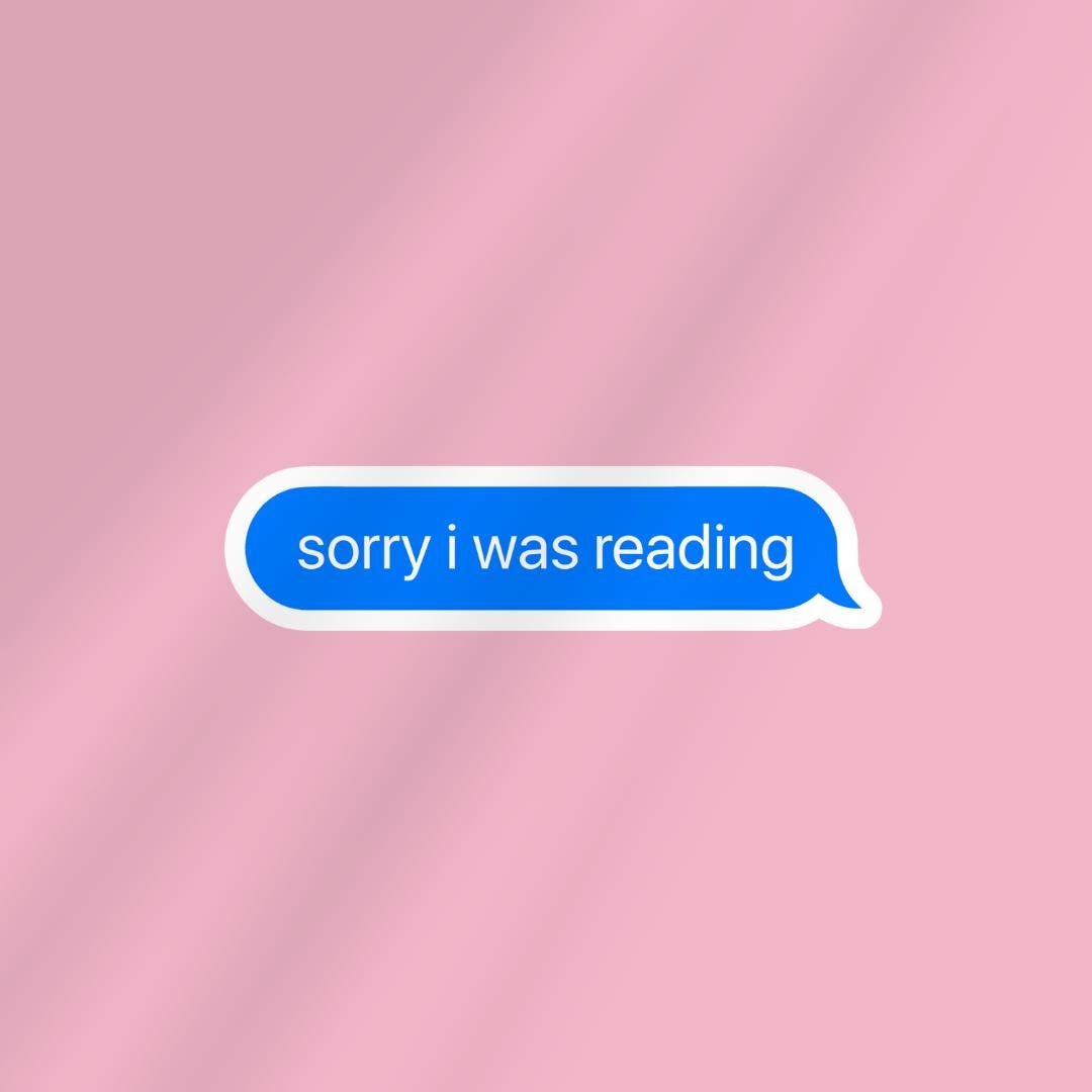 Funny Book Lover Sticker: Sorry I Was Reading, E-reader Decal sticker by Magic & Meaning