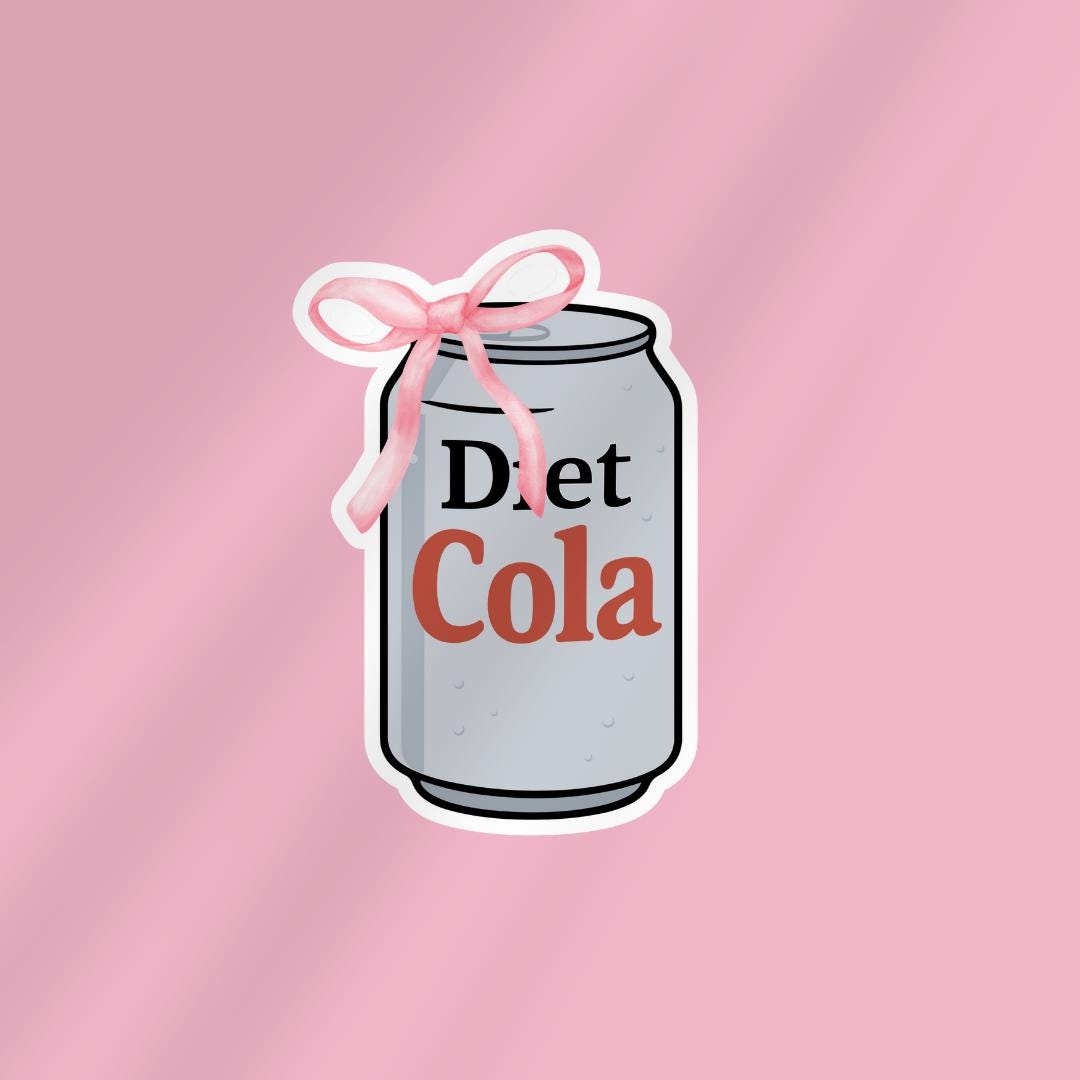 Diet Cola Pink Bow Kindle Sticker: Book Lover Vinyl Decal sticker by Magic & Meaning