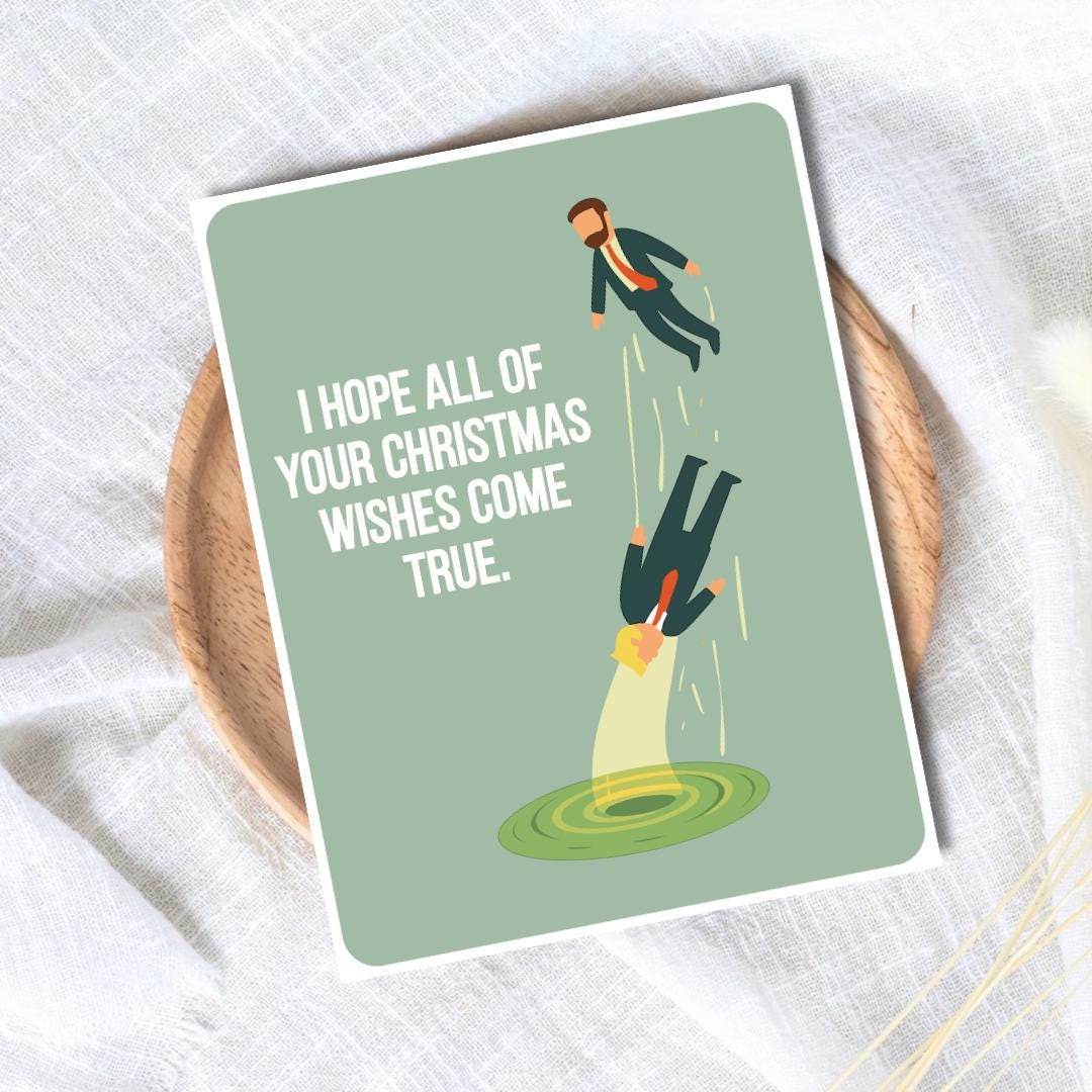 I Hope All Your Wishes Come True Christmas Card - rude and funny Christmas card by Northern Wind Creative